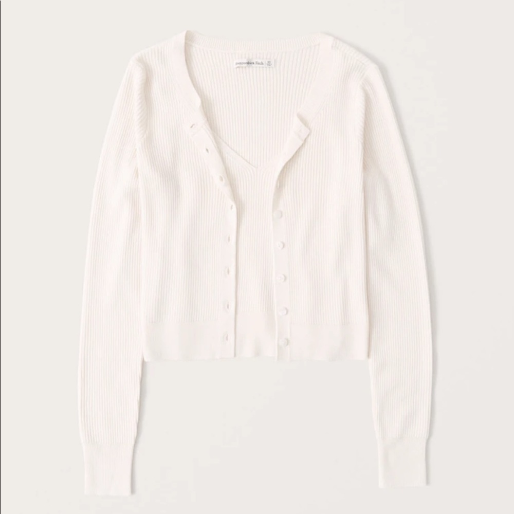 Abercrombie Tank & Cardigan Set - Off White